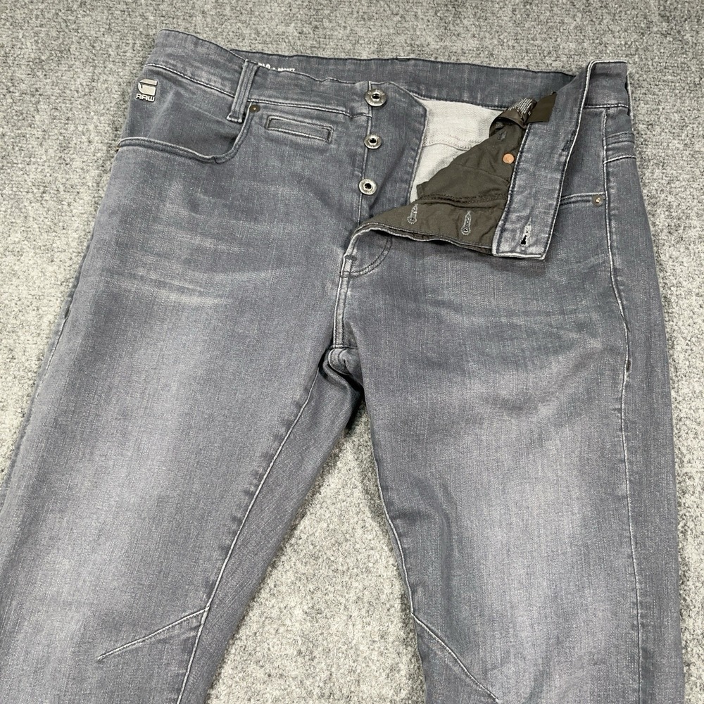 G-Star Raw D-Staq 5-Pocket Slim Jeans Men 34x32 3D Distressed Button Fly